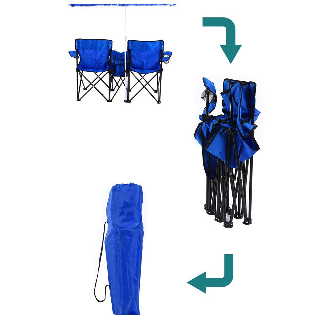 Chaise pliante portable double pour camping extérieur