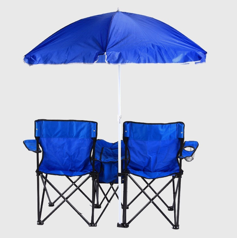 Chaise pliante portable double pour camping extérieur