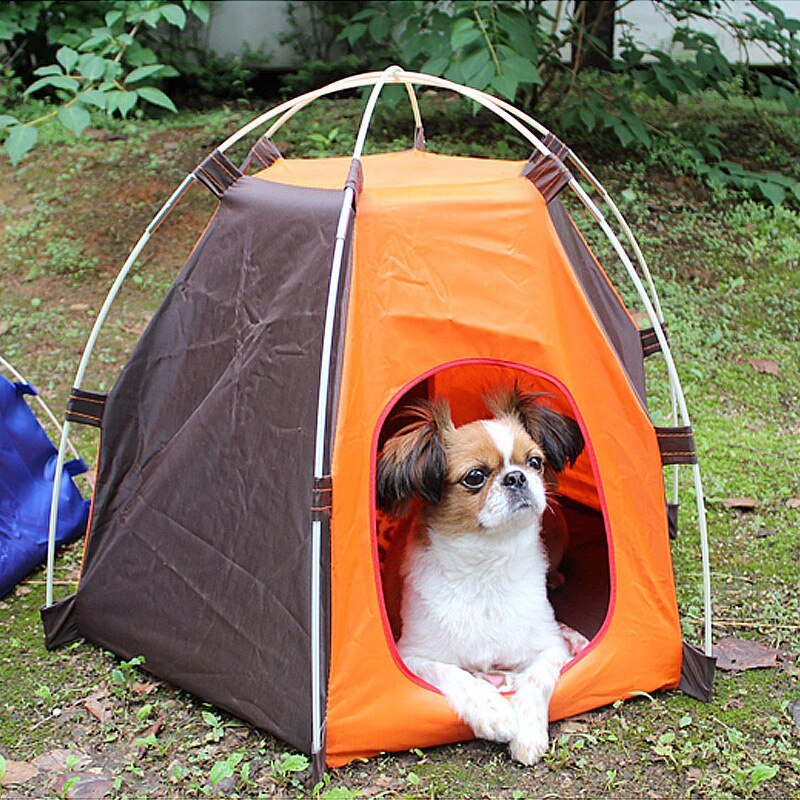 Tente de camping intérieure et extérieure pour animaux de compagnie, niche pour petit chien et chat, protection solaire, niche portable et pliable pour chiots et chats, lit de couchage pour chien