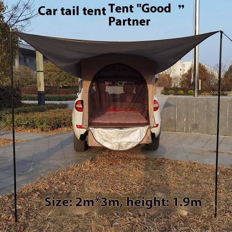 Tente de camping avec auvent pour coffre de voiture