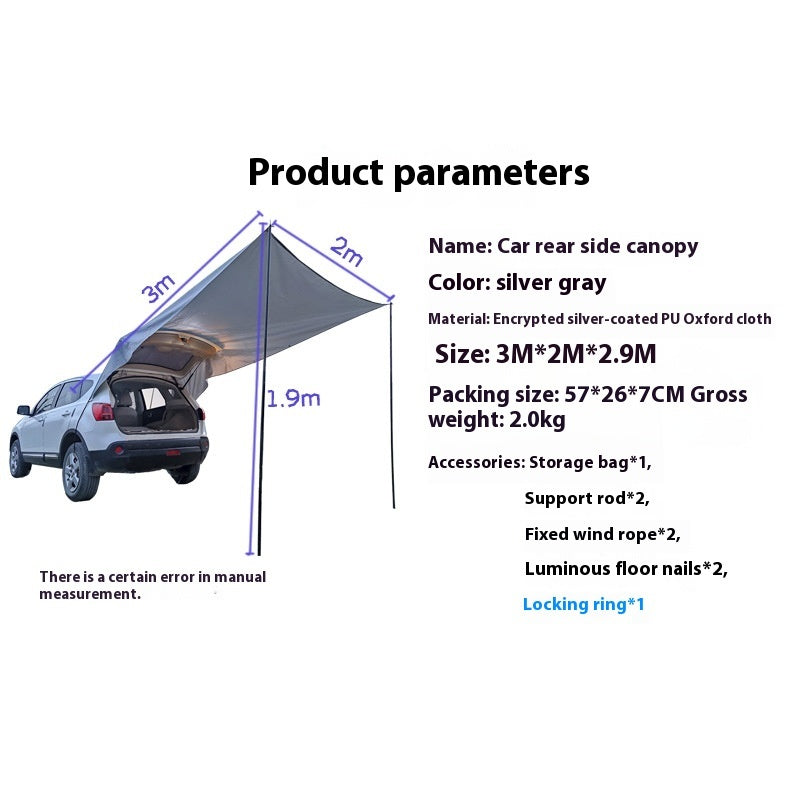 Tente de camping avec auvent pour coffre de voiture