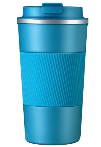 Tasse à café Bleu en acier inoxydable et isolée avec dessous antidérapante 510 ML