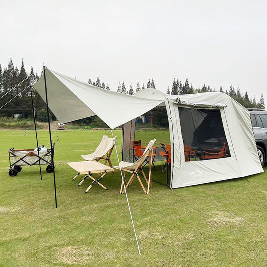 Tente d’extension pour coffre de voiture – Idéale pour le camping, les voyages en auto, les barbecues – Imperméable, pare-soleil et adaptée pour plusieurs personnes